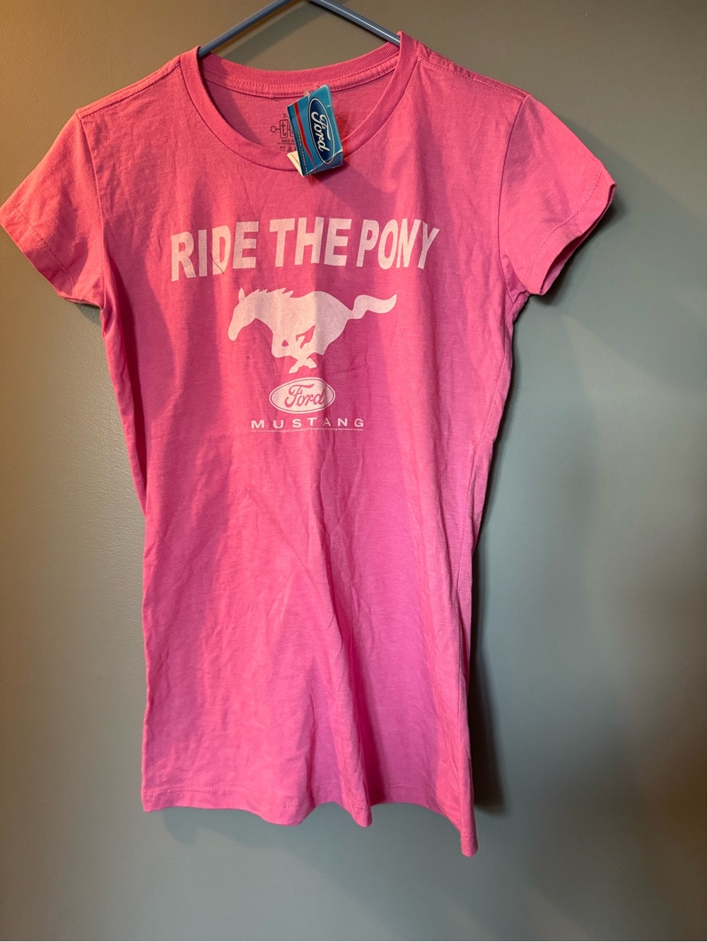 Ford NWT Mustang Ride The Pony Girls Sz XL Graphic Tee Shirt